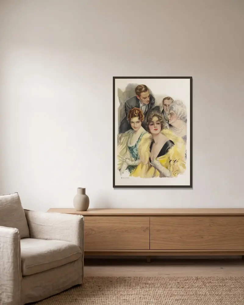 Harrison Fisher Girls, Tafel 7 von Harrison Fisher gerahmt an einer Wand