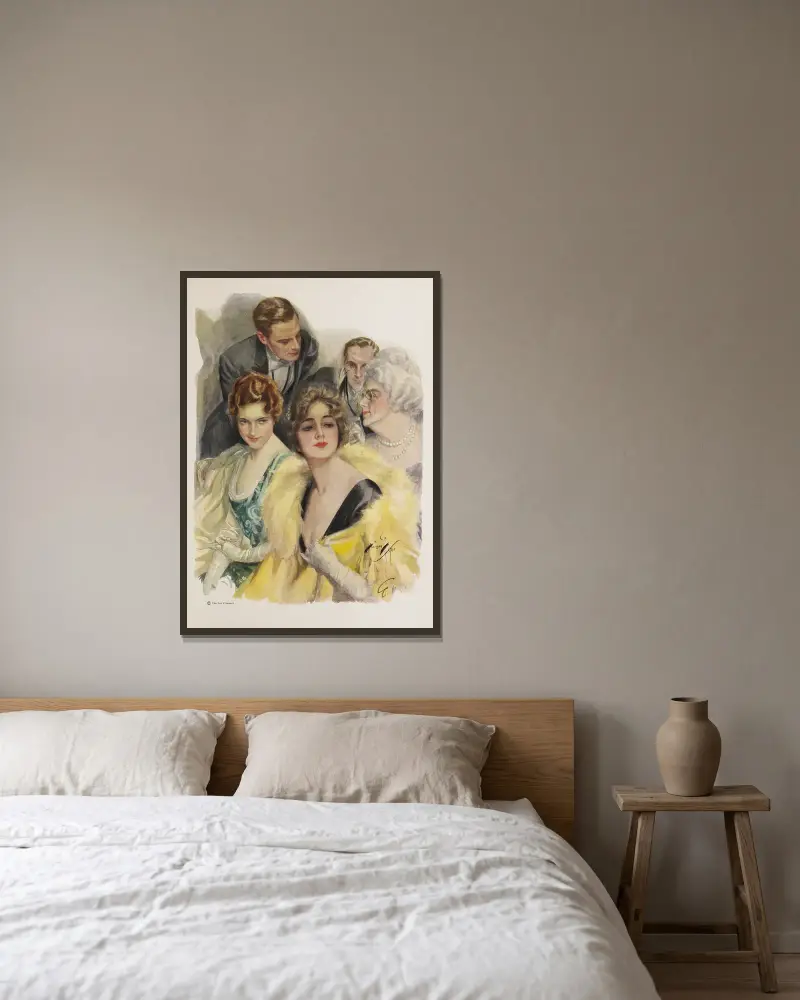 Harrison Fisher Girls, Tafel 7 von Harrison Fisher gerahmt an einer Wand