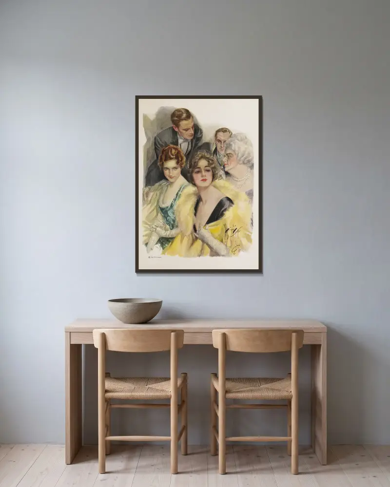 Harrison Fisher Girls, Tafel 7 von Harrison Fisher gerahmt an einer Wand
