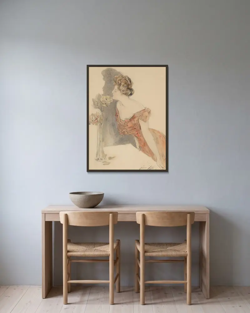 Süßeste Blüte von Harrison Fisher gerahmt an einer Wand