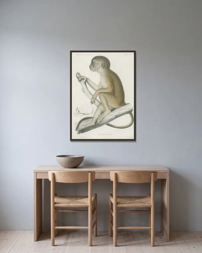 Cercopithecus flavidus, Wilhelm Karl Hartwich Peters v rámu na stěně