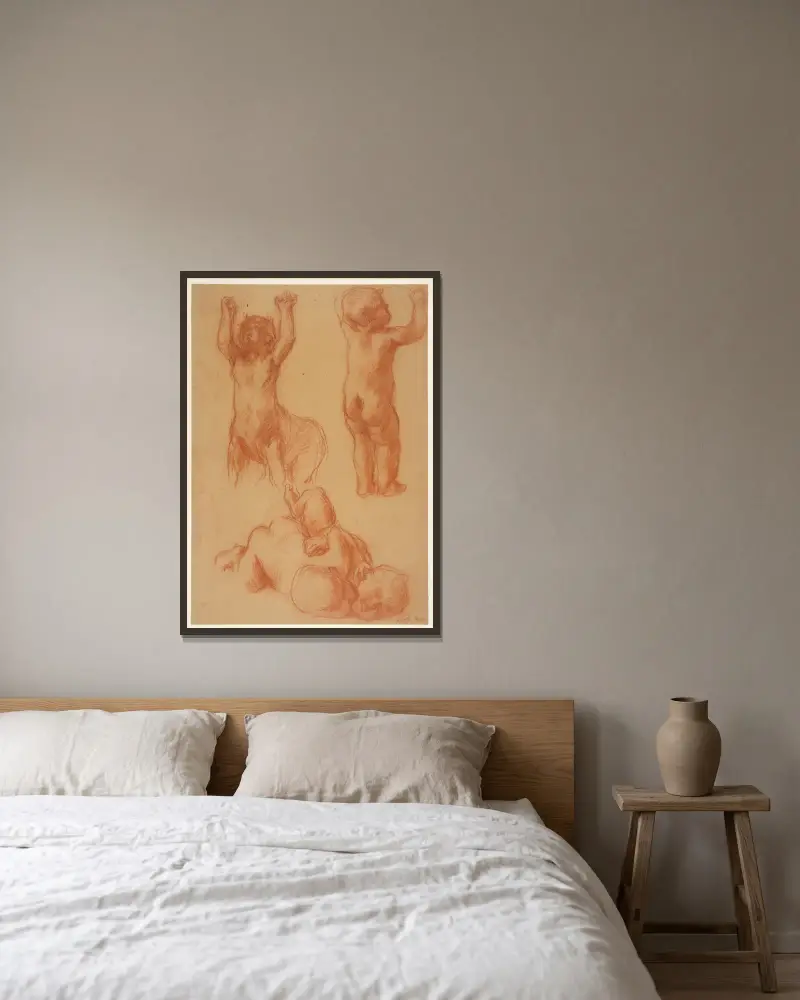 Studies of Children and a Young Centaur av Charles Haslewood Shannon inramad på en vägg
