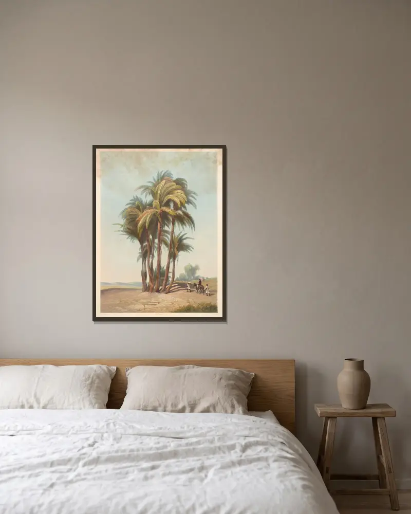 Bouquet de palmiers (Cluster of palm trees) av Hector Horeau inramad på en vägg