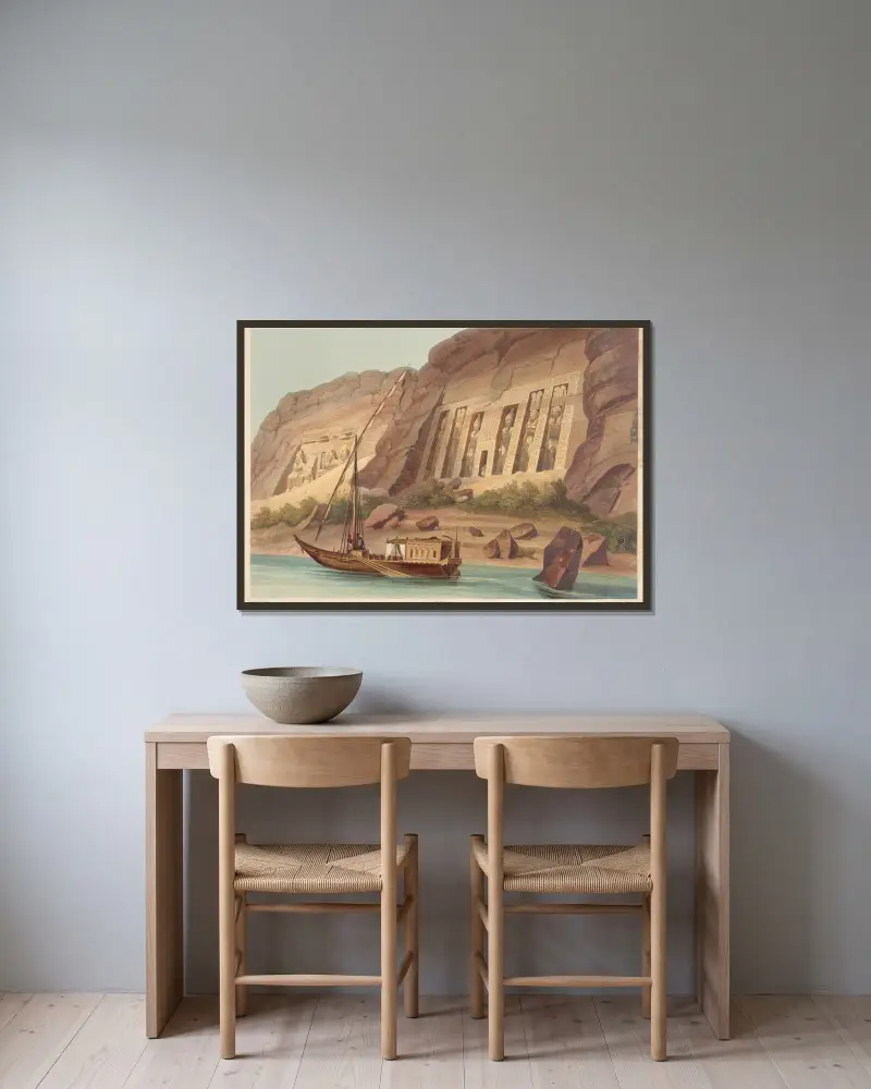 Ibsambul von Hector Horeau gerahmt an einer Wand