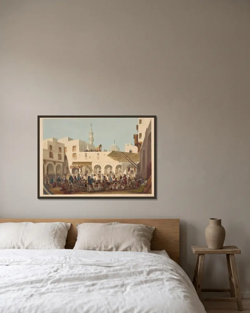 Sklavenmarkt von Hector Horeau gerahmt an einer Wand