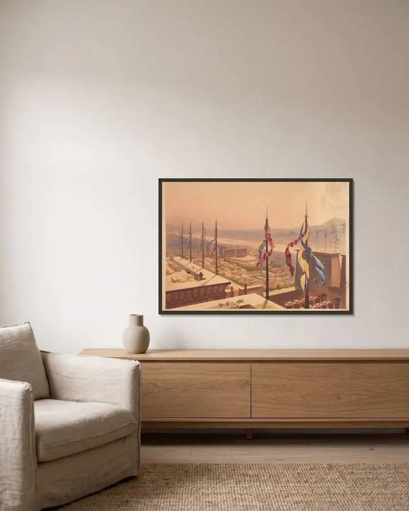 Theben von Hector Horeau gerahmt an einer Wand