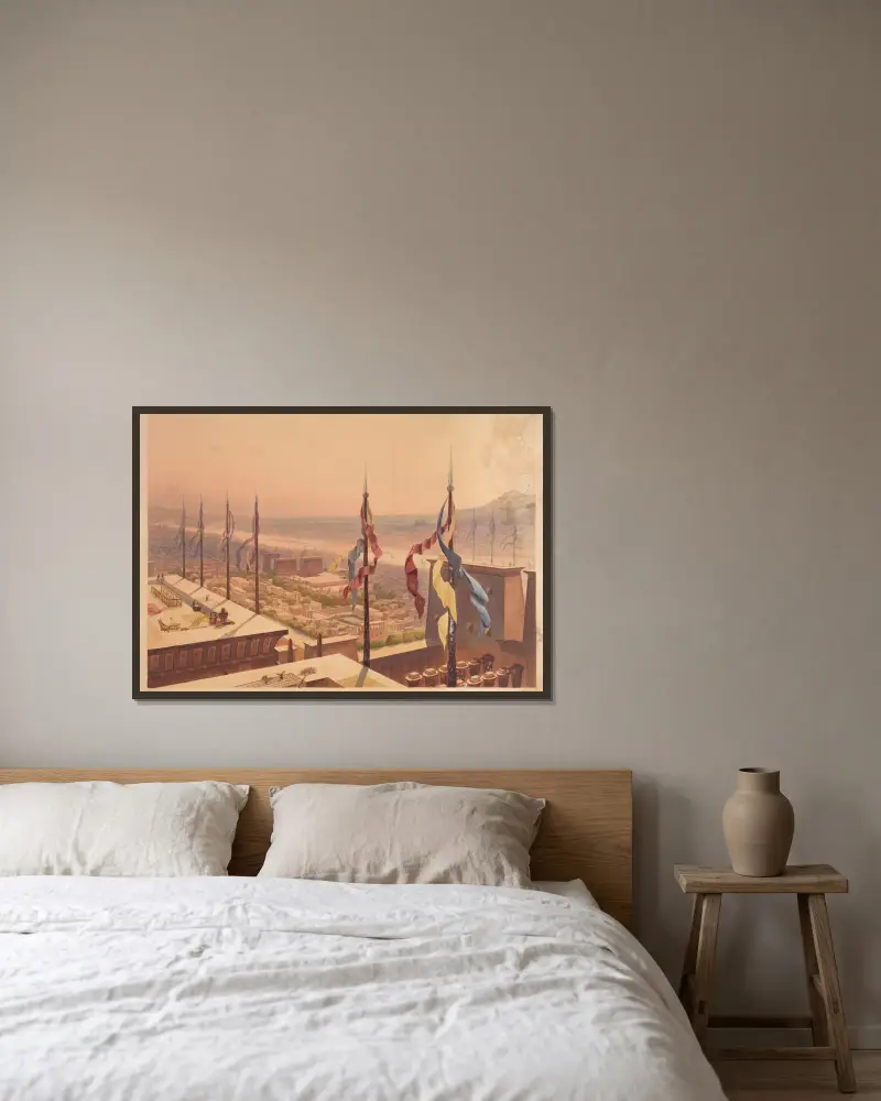 Theben von Hector Horeau gerahmt an einer Wand