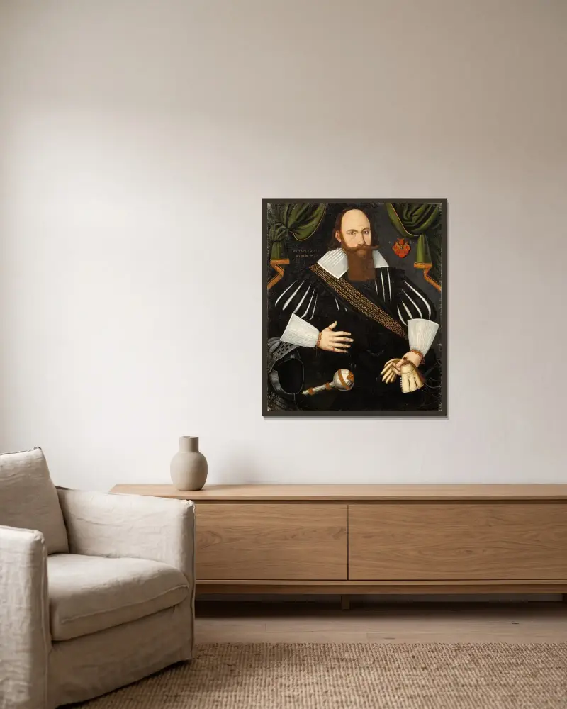 Henrik Fleming, 1584-1650 av Jacob Heinrich Elbfas inramad på en vägg