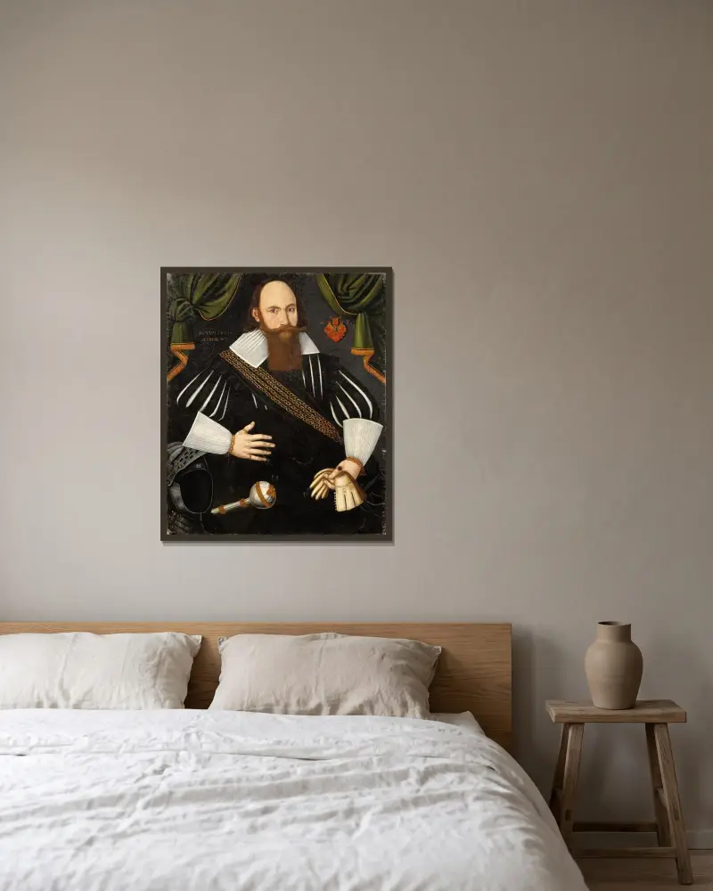 Henrik Fleming, 1584-1650 av Jacob Heinrich Elbfas inramad på en vägg