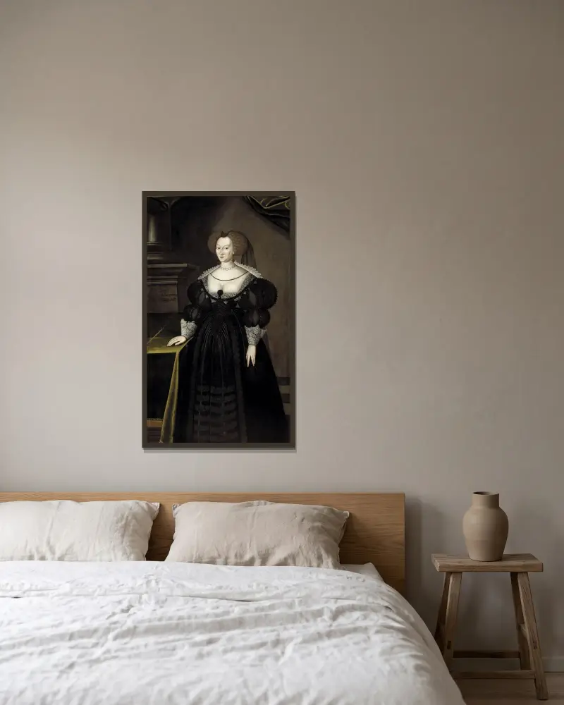 Maria Eleonora (1599–1655), markgrevinna av Brandenburg, Sveriges drottning av Jacob Heinrich Elbfas inramad på en vägg