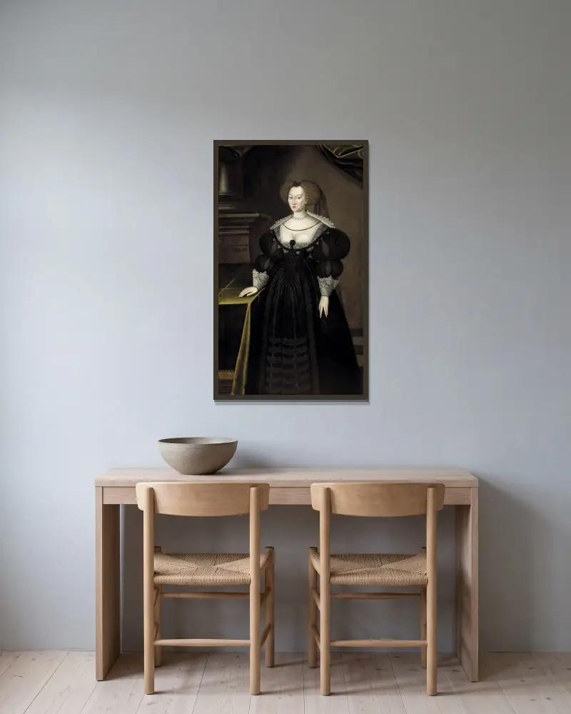 Maria Eleonora (1599–1655), markgrevinna av Brandenburg, Sveriges drottning av Jacob Heinrich Elbfas inramad på en vägg