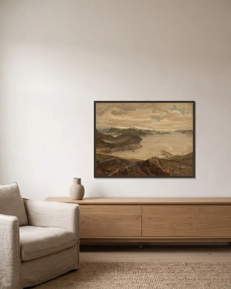 Hammerfest von Heinrich Leutemann gerahmt an einer Wand