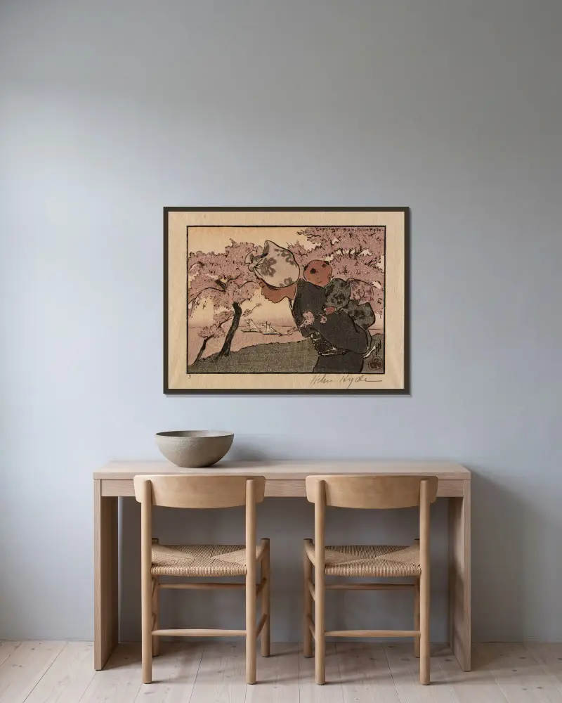Ein Aprilabend von Helen Hyde gerahmt an einer Wand
