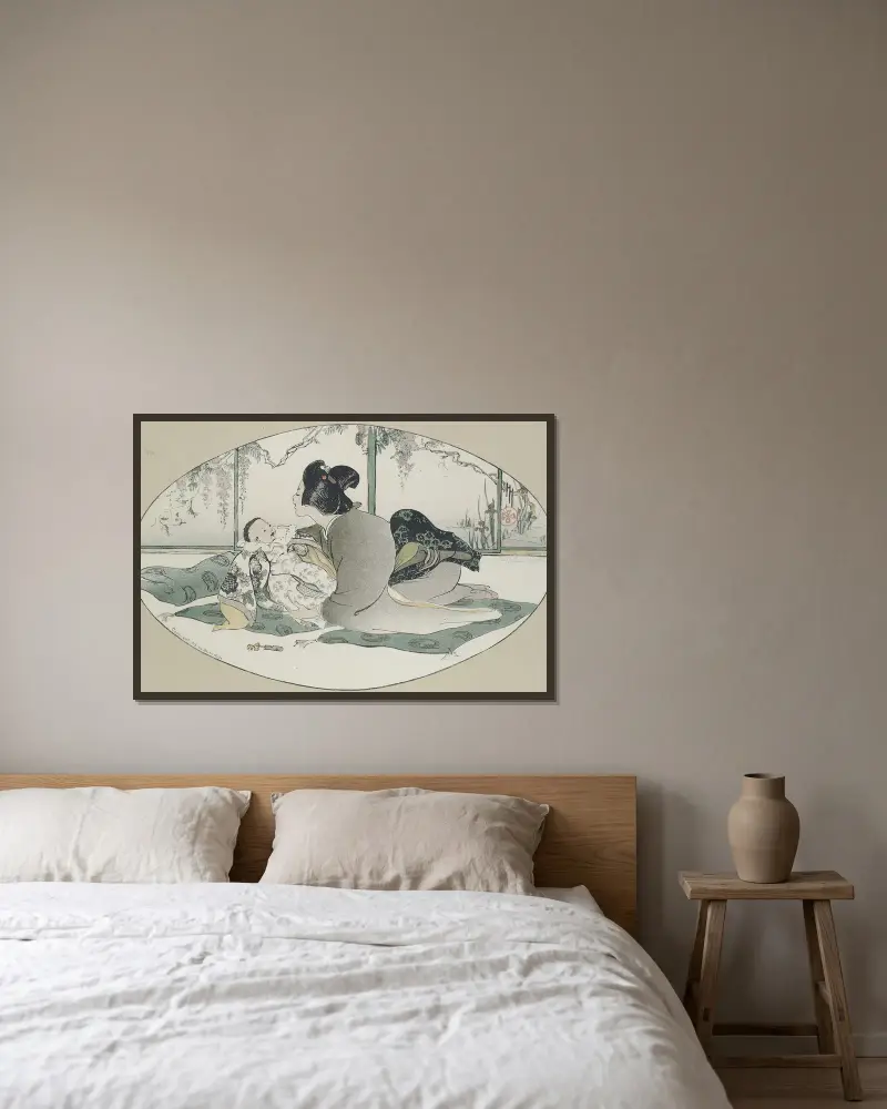 Baby Talk von Helen Hyde gerahmt an einer Wand