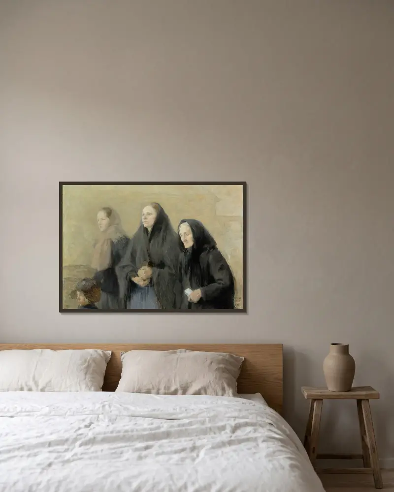 Churchgoers (Easter Morning), 1895 – 1900 av Helene Schjerfbeck inramad på en vägg