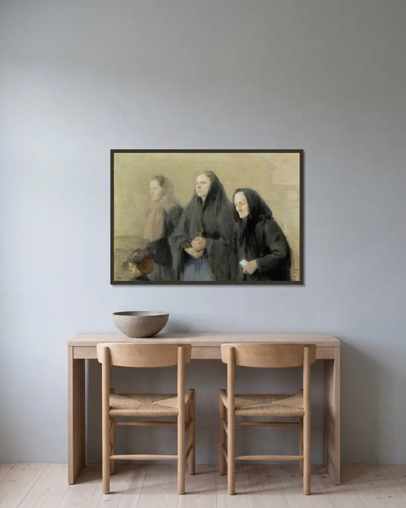 Churchgoers (Easter Morning), 1895 – 1900 av Helene Schjerfbeck inramad på en vägg
