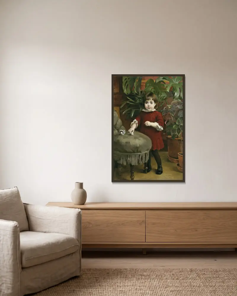 Malá Gudrun, Helene Schjerfbeck v rámu na stěně