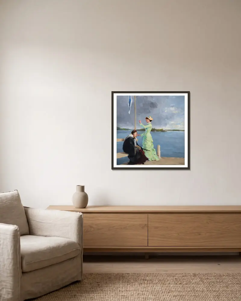 Auf dem Steg von Helene Schjerfbeck gerahmt an einer Wand