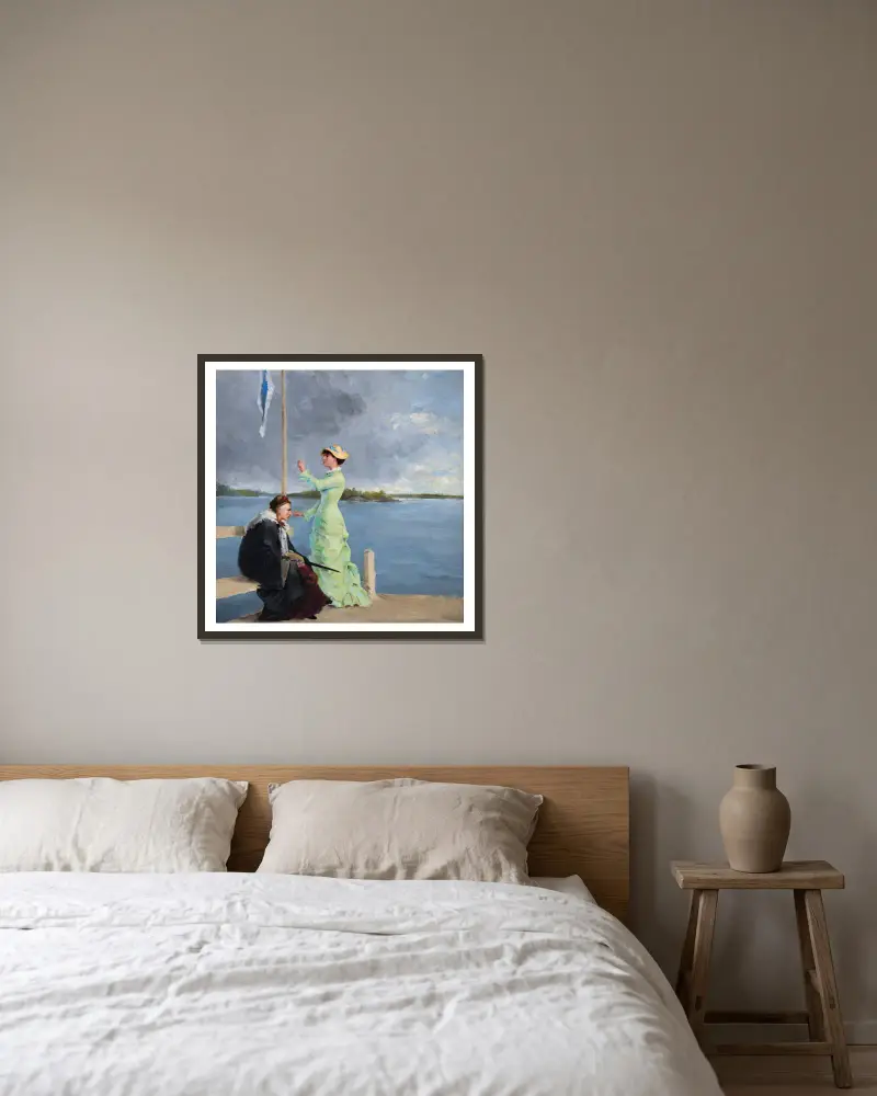 Auf dem Steg von Helene Schjerfbeck gerahmt an einer Wand