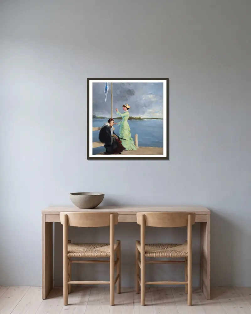 Auf dem Steg von Helene Schjerfbeck gerahmt an einer Wand