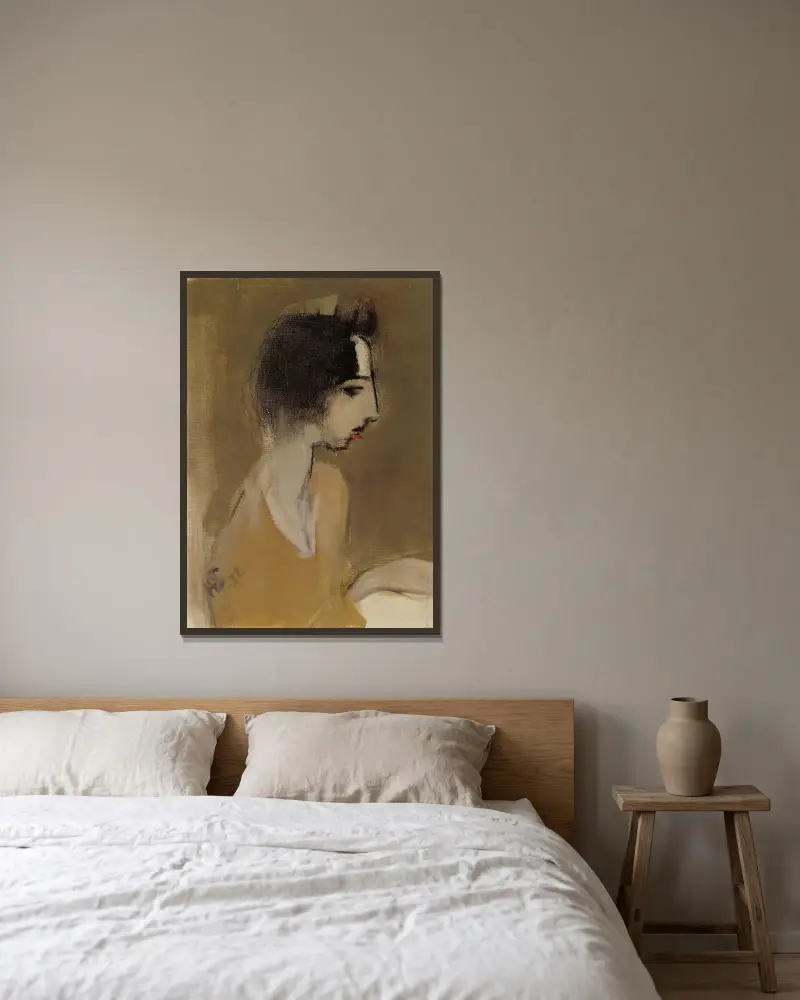 Profile of a Woman (from memory) av Helene Schjerfbeck inramad på en vägg