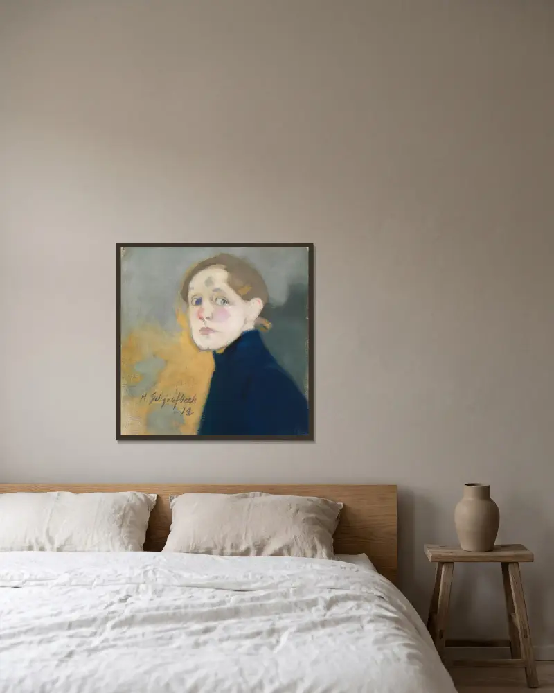 Autoportrét, Helene Schjerfbeck v rámu na stěně