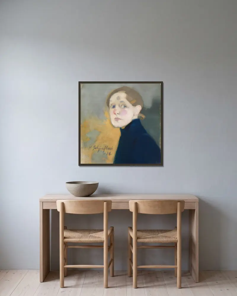 Autoportrét, Helene Schjerfbeck v rámu na stěně