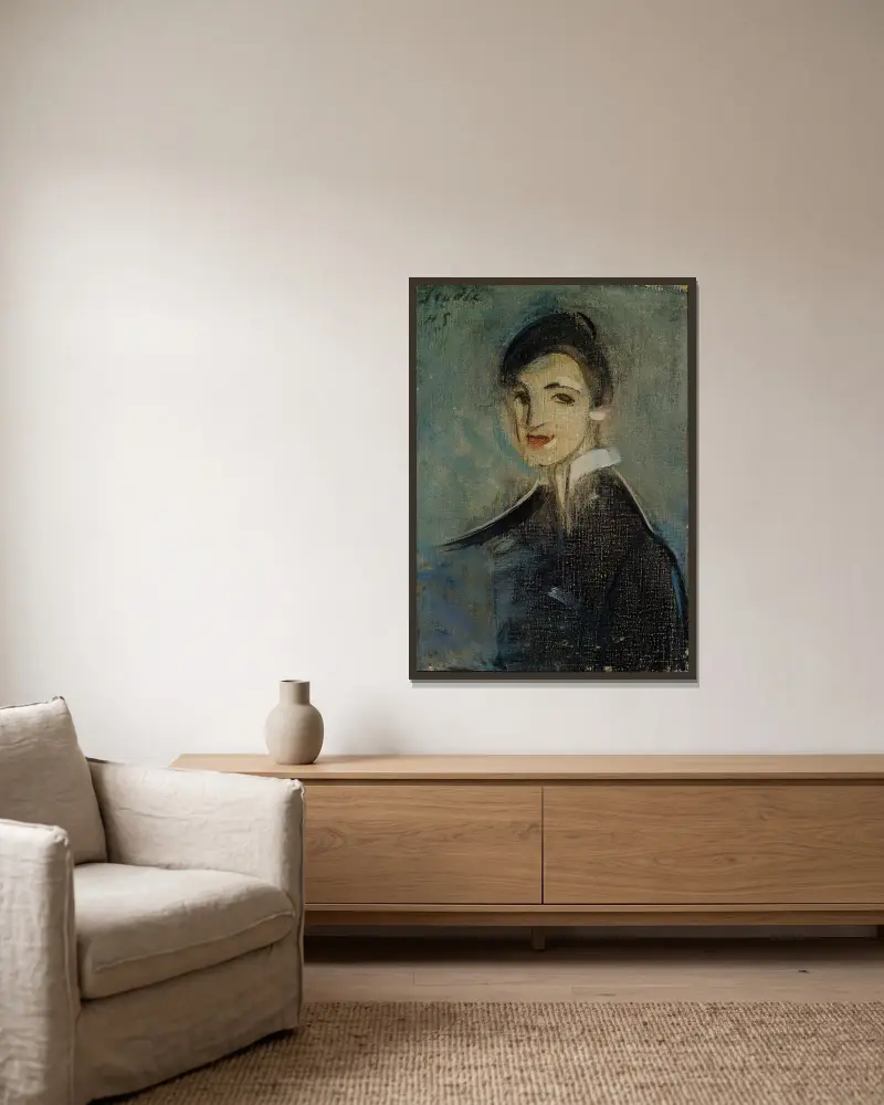 Śpiewak w czerni, Helene Schjerfbeck w ramie na ścianie
