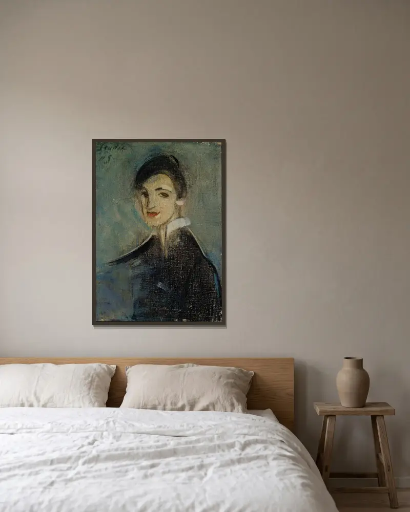 Śpiewak w czerni, Helene Schjerfbeck w ramie na ścianie