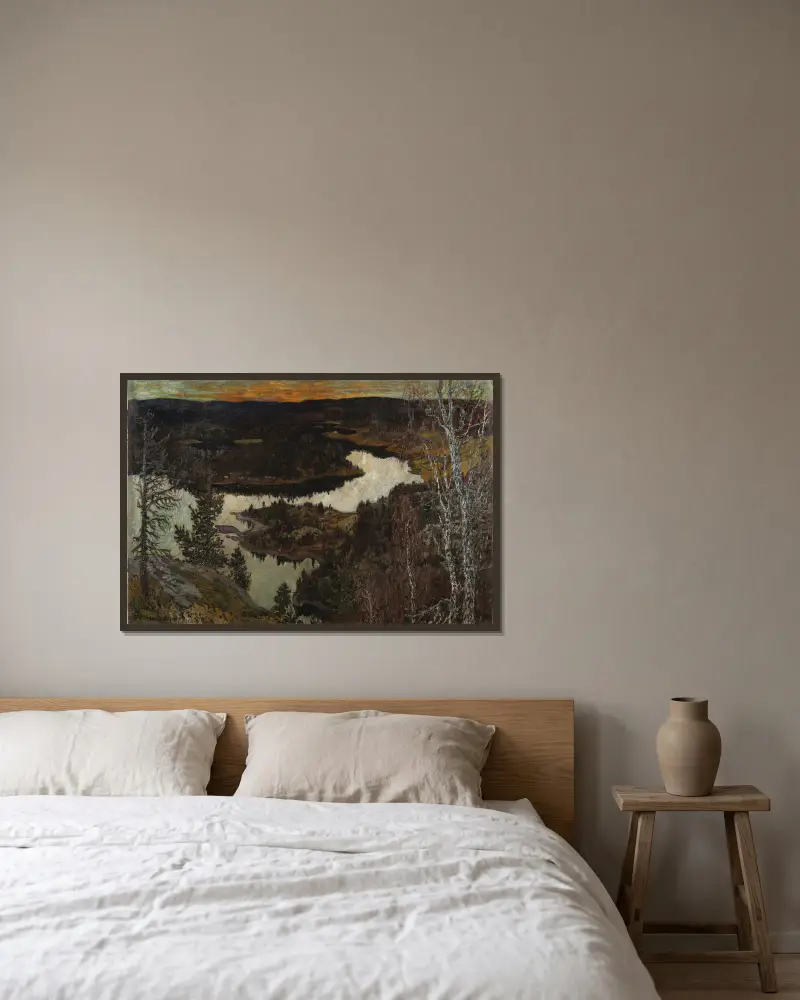 Herbst, Nordingrå von Helmer Osslund gerahmt an einer Wand