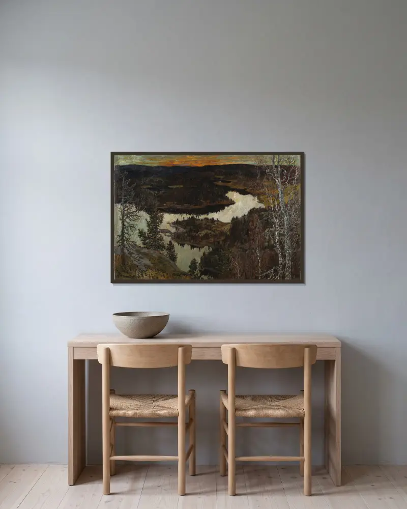 Herbst, Nordingrå von Helmer Osslund gerahmt an einer Wand