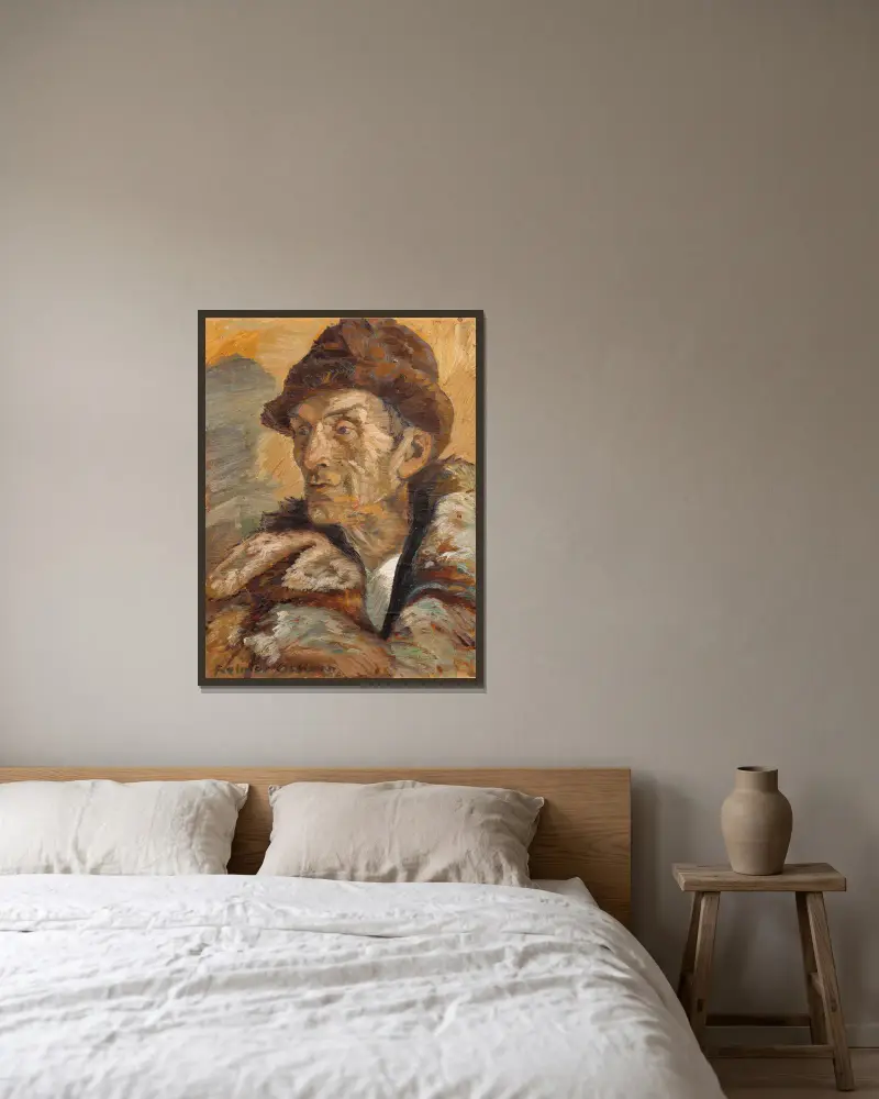 Bauer aus Nordingrå von Helmer Osslund gerahmt an einer Wand