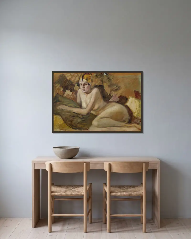 Ležící model, Helmer Osslund v rámu na stěně