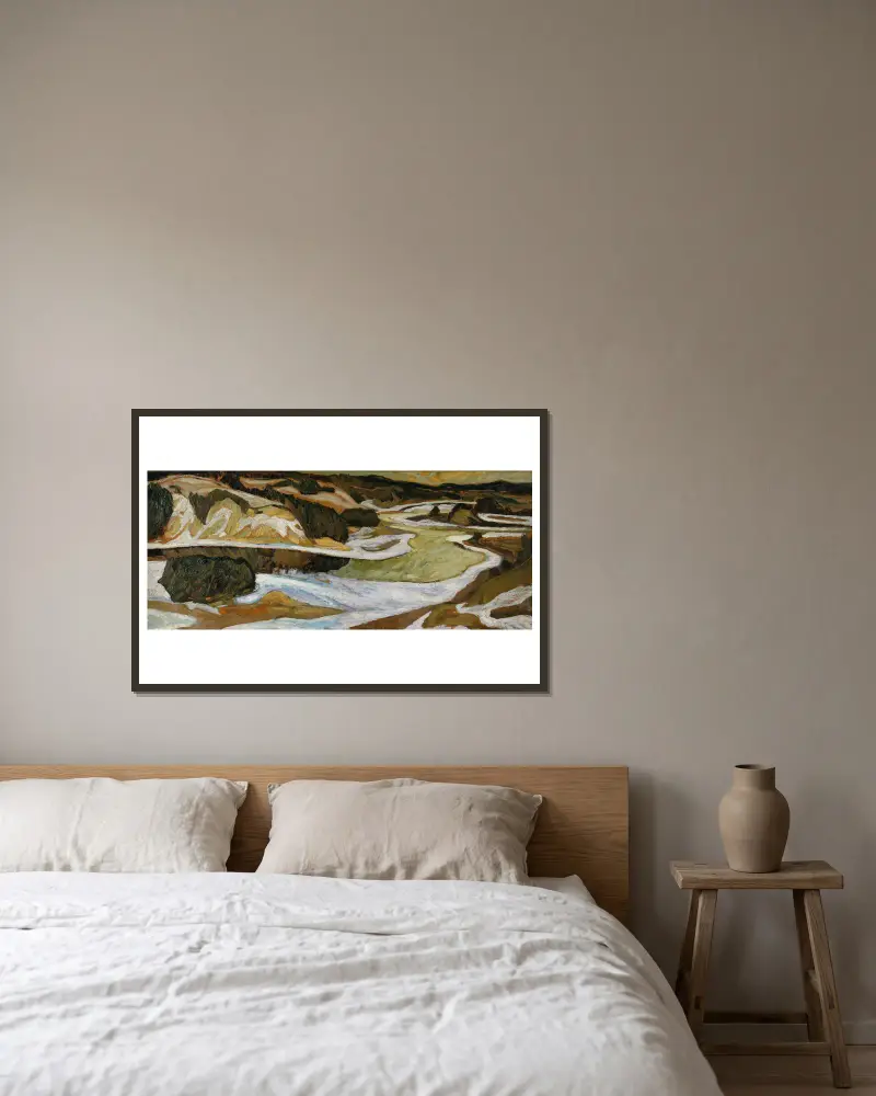 Der Fluss Ångermanälven von Helmer Osslund gerahmt an einer Wand