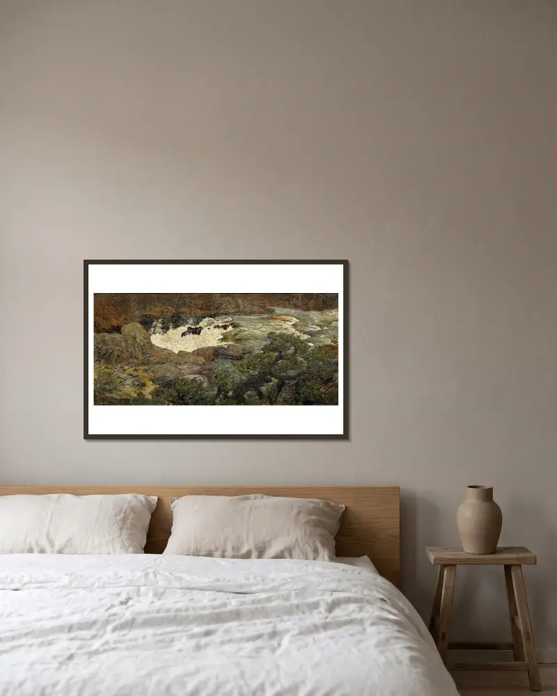 Wasserfall, Porjus von Helmer Osslund gerahmt an einer Wand