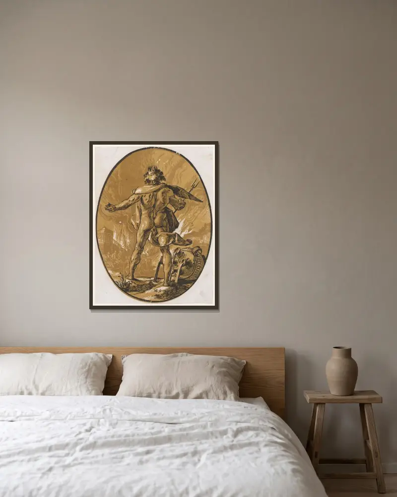 Pluton, 1588, Hendrick Goltzius w ramie na ścianie