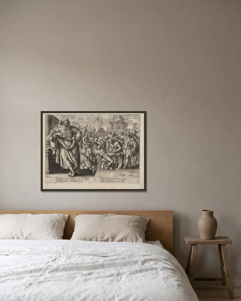 Svatý Bartoloměj, Hendrick Goltzius v rámu na stěně