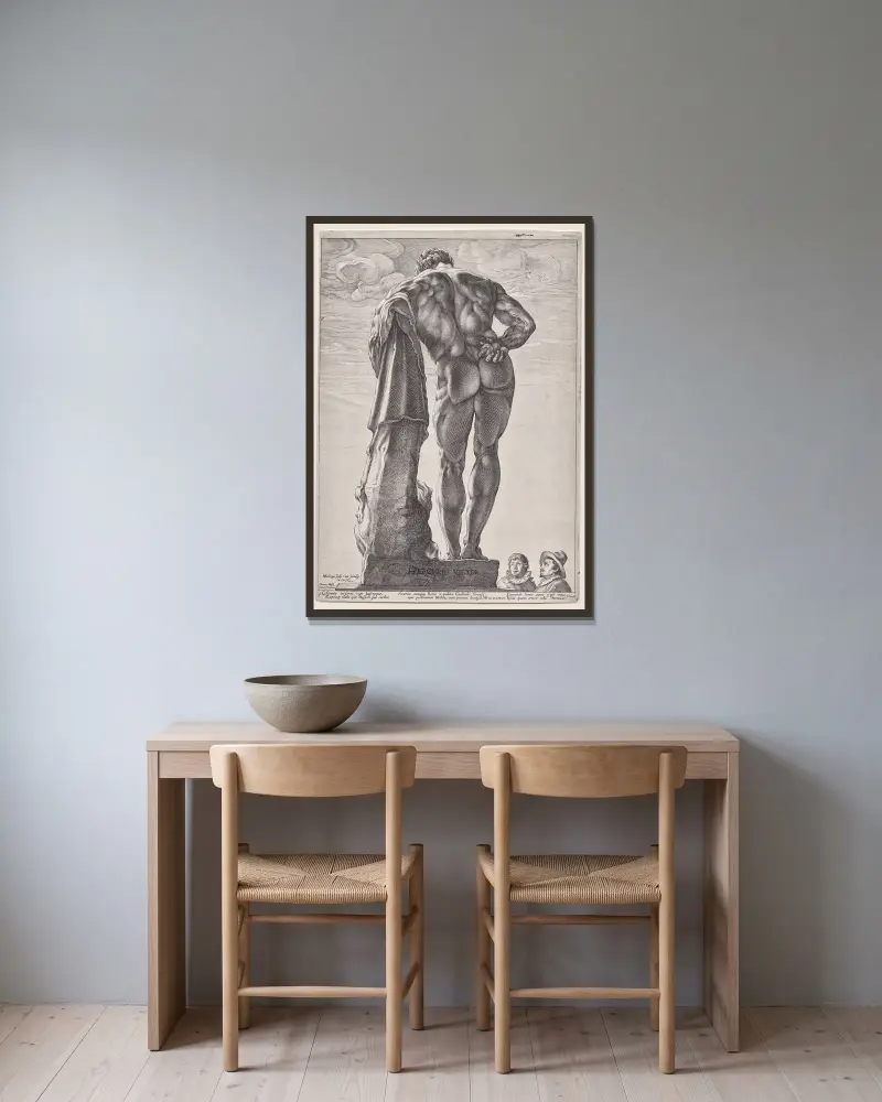 Farnéský Herkules, Hendrick Goltzius v rámu na stěně
