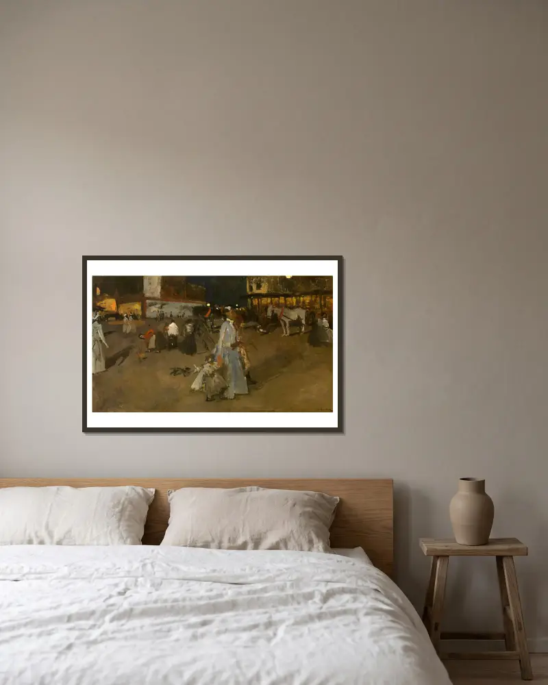 Evening on Dam Square in Amsterdam av George Hendrik Breitner inramad på en vägg