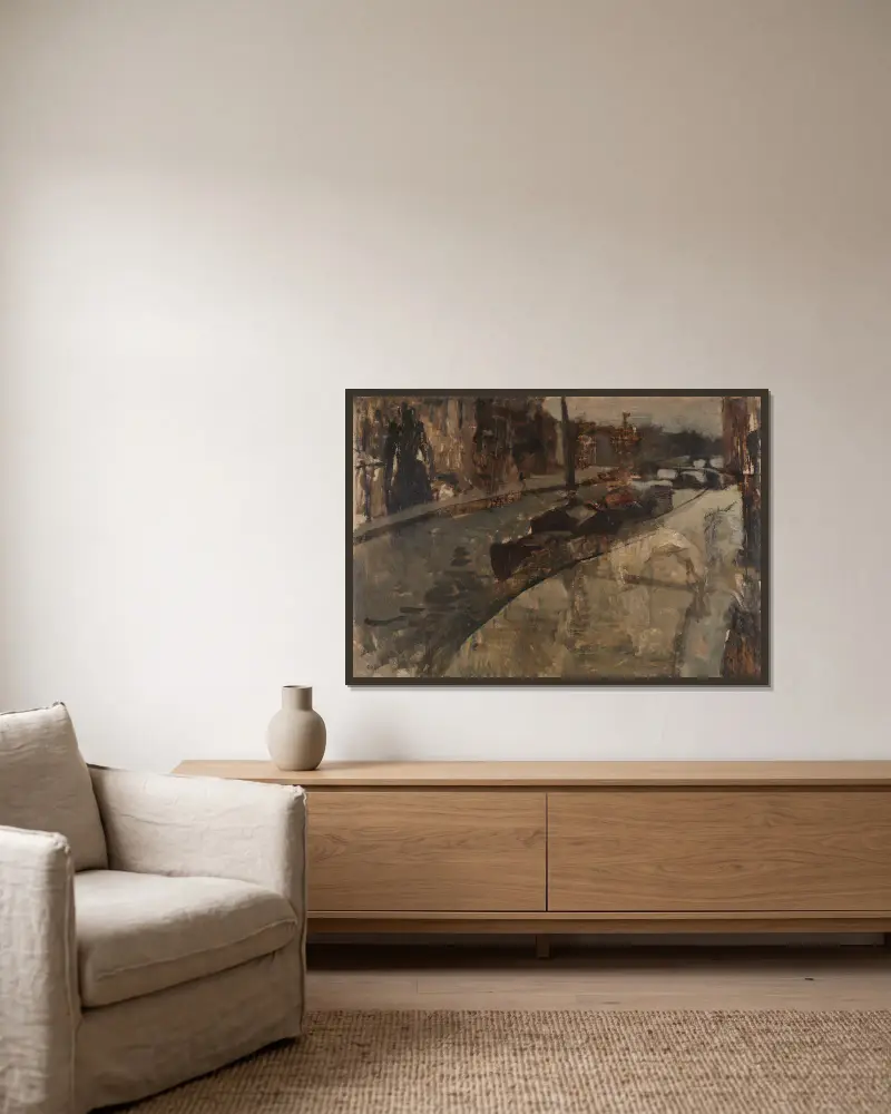Prinsengracht near Lauriergracht, Amsterdam av George Hendrik Breitner inramad på en vägg