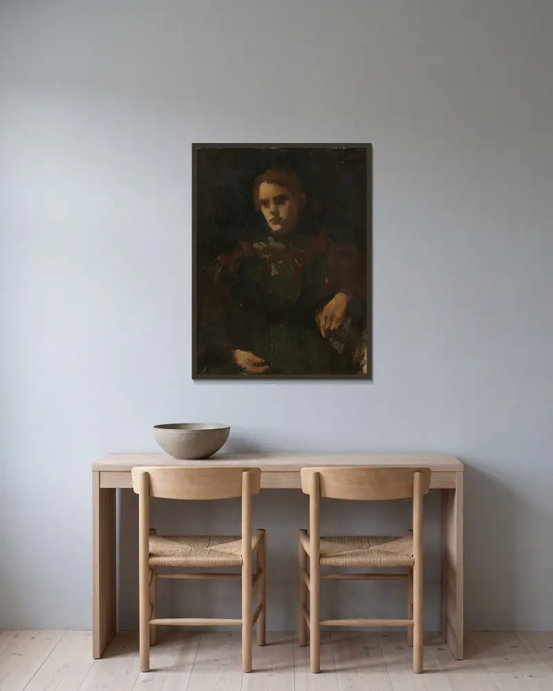 Studie podle modelu, George Hendrik Breitner v rámu na stěně
