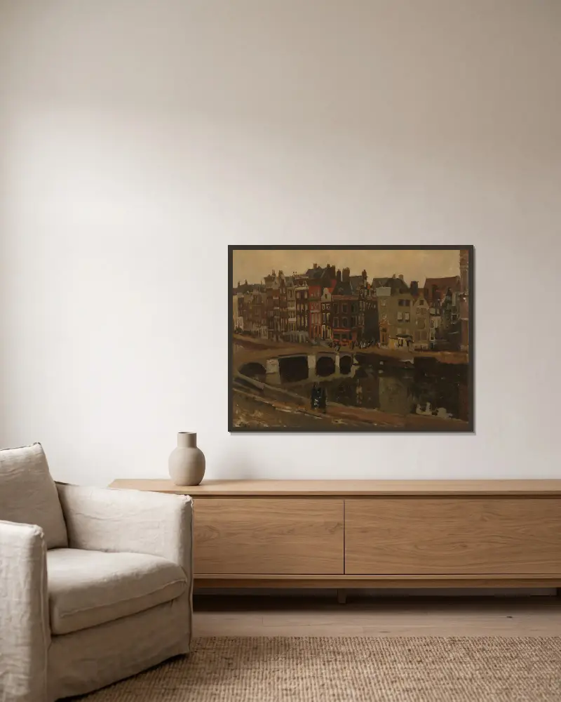 Der Rokin, Amsterdam von George Hendrik Breitner gerahmt an einer Wand