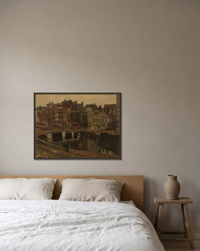 Der Rokin, Amsterdam von George Hendrik Breitner gerahmt an einer Wand