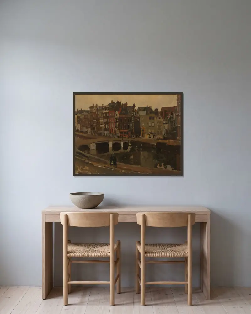 Der Rokin, Amsterdam von George Hendrik Breitner gerahmt an einer Wand