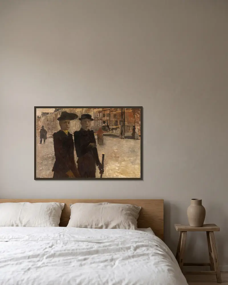 Women on the Rokin in Amsterdam av George Hendrik Breitner inramad på en vägg