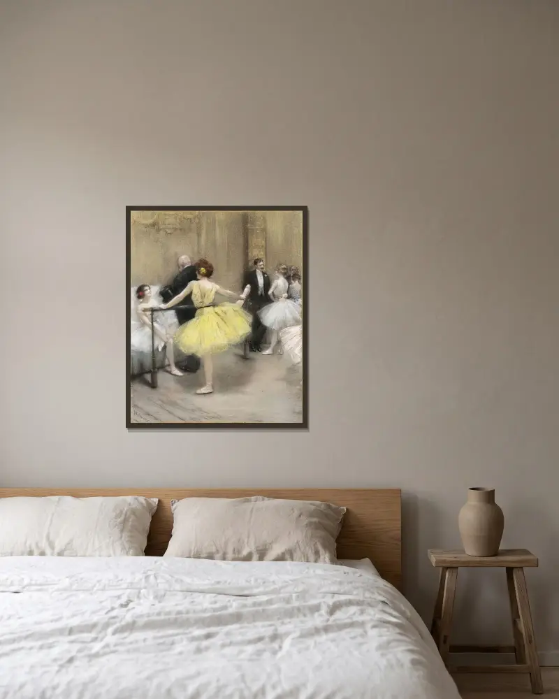 Ballerinas av Henri Gervex inramad på en vägg