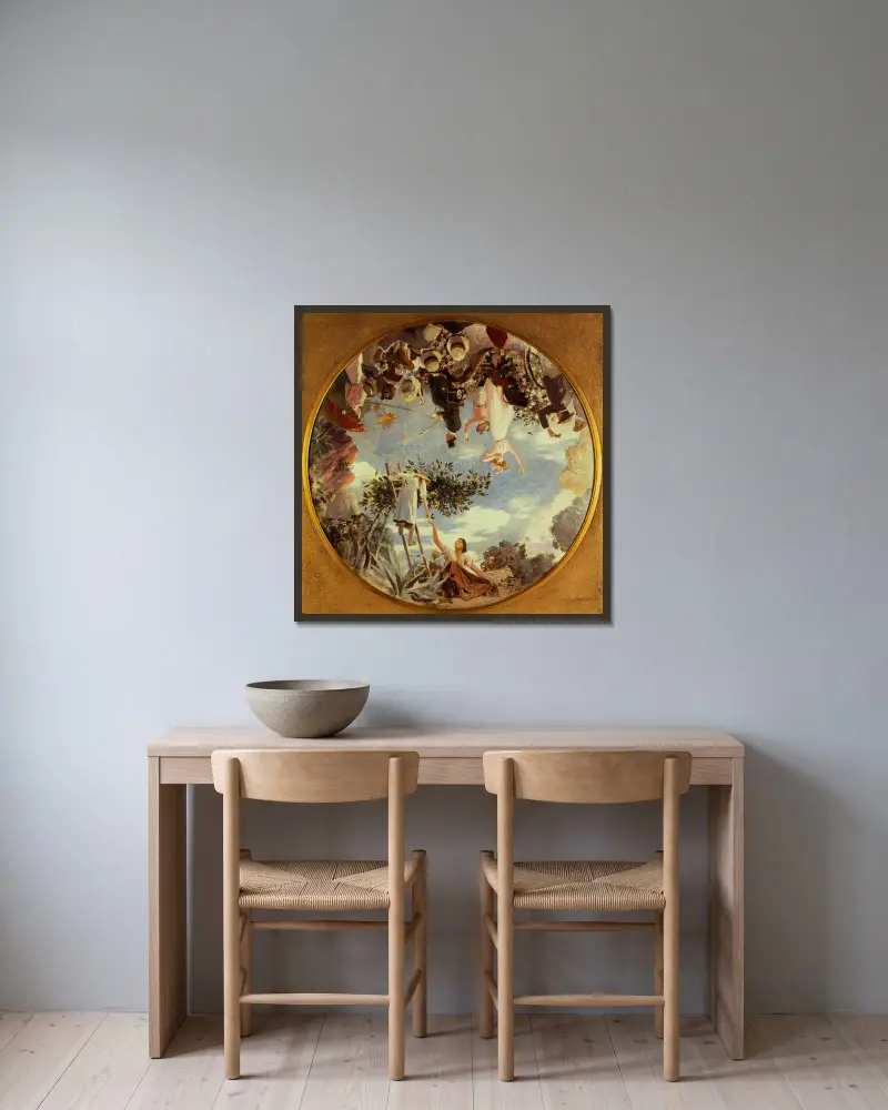 Blumenkampf in Nizza von Henri Gervex gerahmt an einer Wand