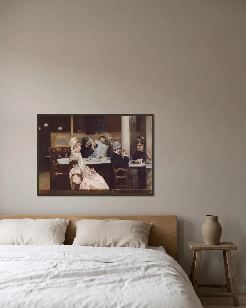 Cafészene in Paris von Henri Gervex gerahmt an einer Wand