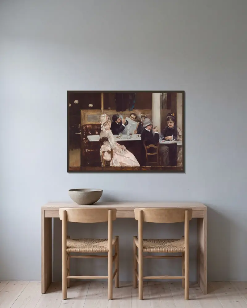 Cafészene in Paris von Henri Gervex gerahmt an einer Wand