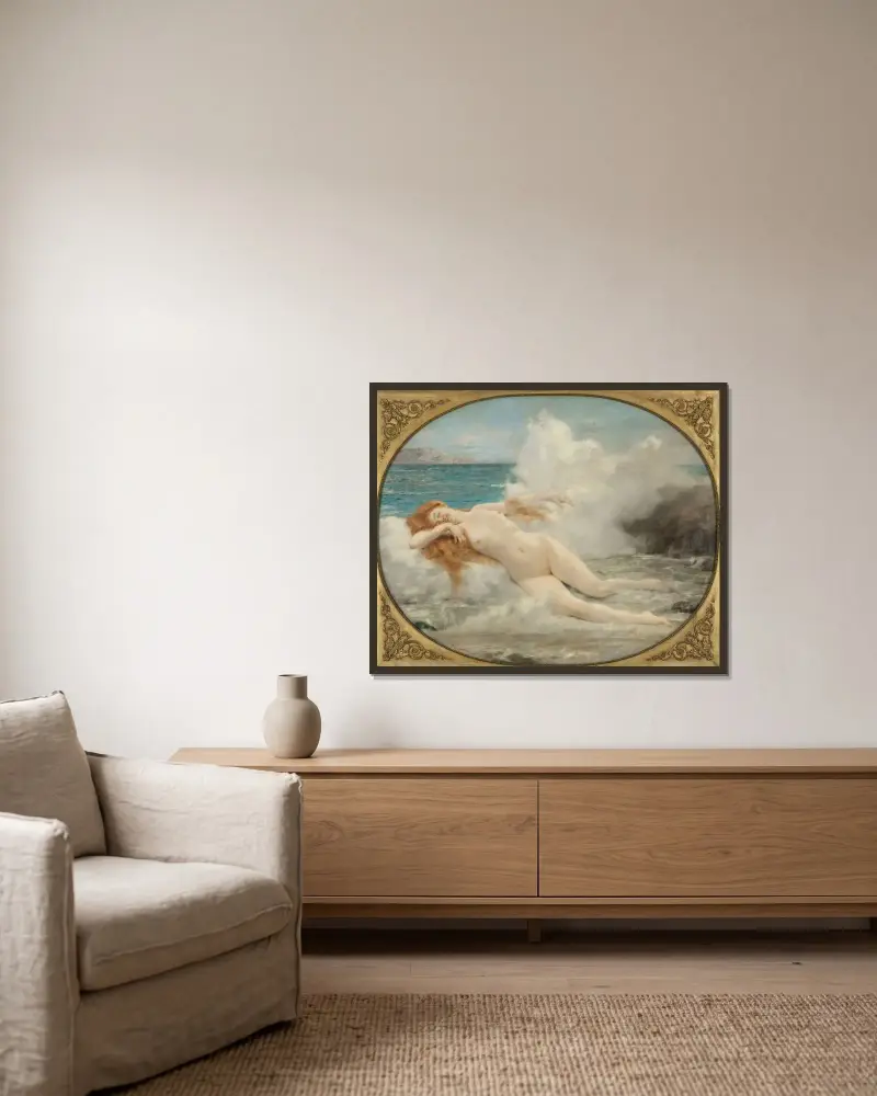 Venus födelse av Henri Gervex inramad på en vägg